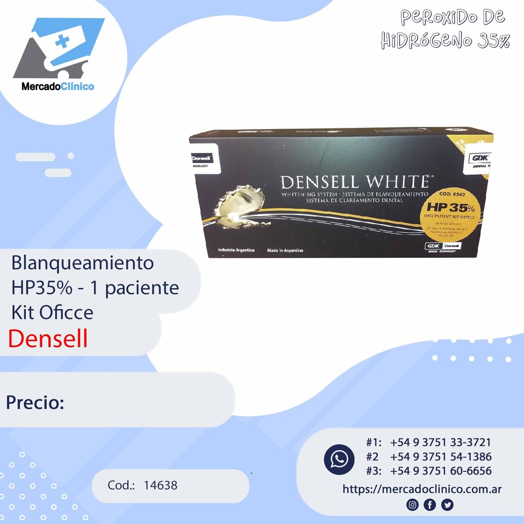 Blanqueamiento HP35% - 1 paciente Kit Office - Densell