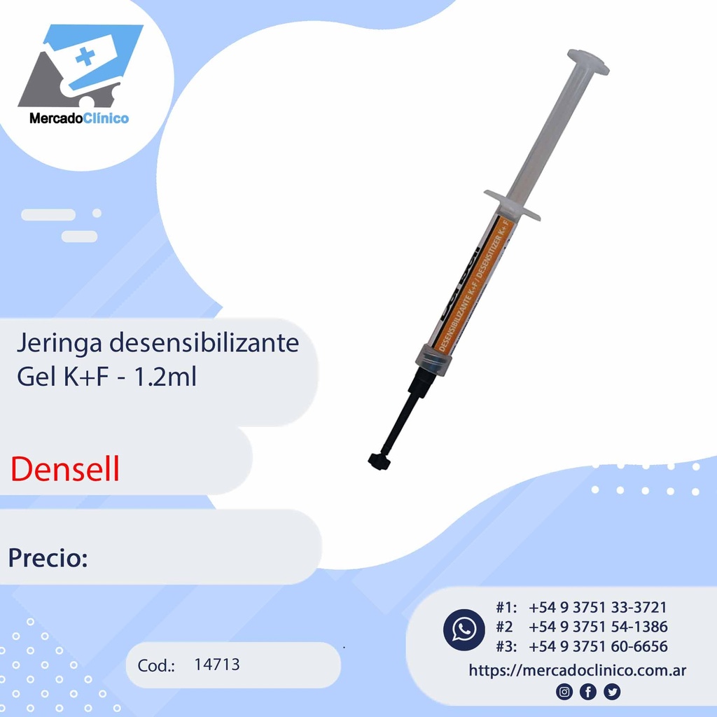 Jeringa desensibilizante Gel K+F - 1.2ml - DENSELL
