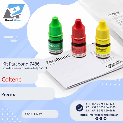 Kit Parabond 7486 (conditioner+adhesivo A+B) 3x3ml - Coltene