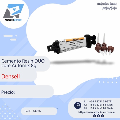 Cemento Resin DUO  core Automix 8g - Densell