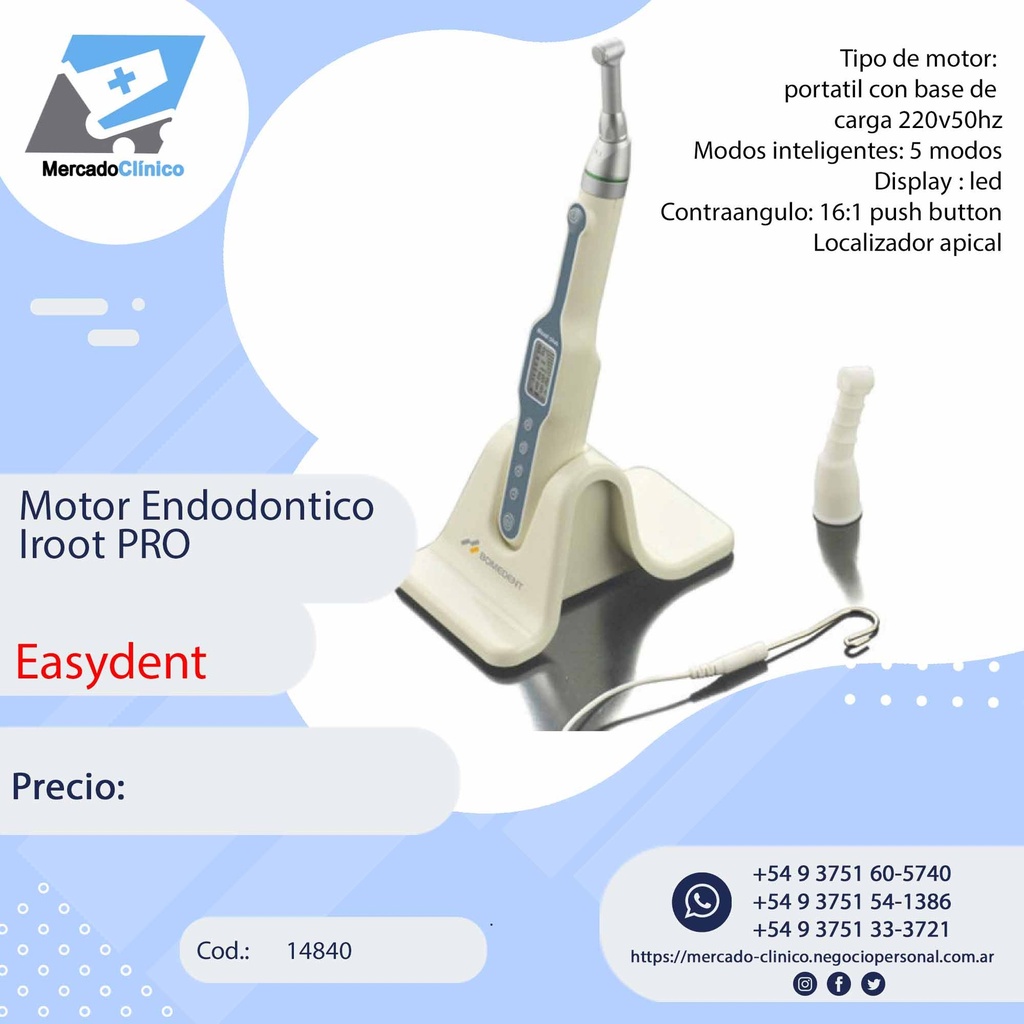 Motor Endodontico Iroot PRO - Localizador Apical - Easydent