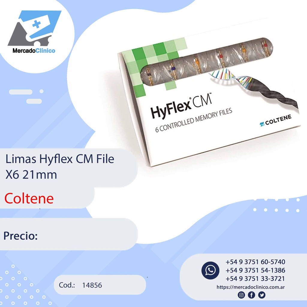 Limas HYFLEX CM file X6 21MM - COLTENE Mecanizada
