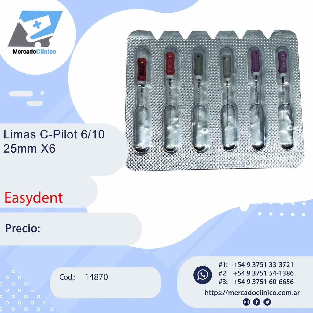 LIMAS C-PILOT #06#08#10 - 25MM X6 - EASYDENT