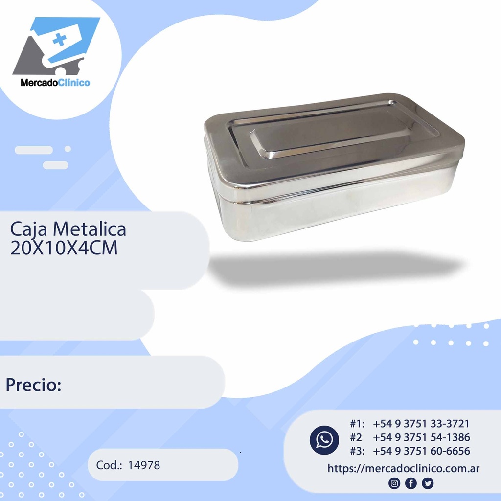 Caja metálica 20x10x4 cm