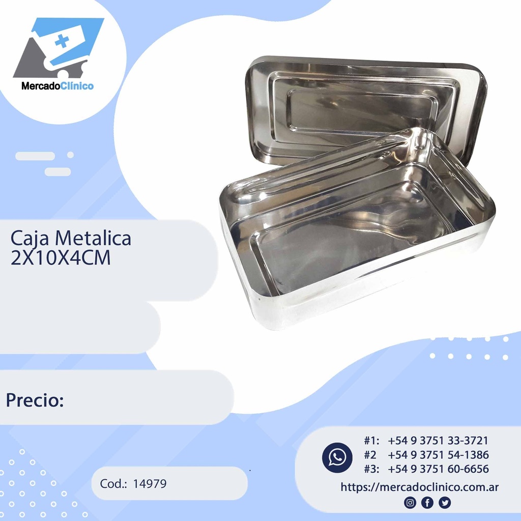 Caja metalica 22x12x5 cm