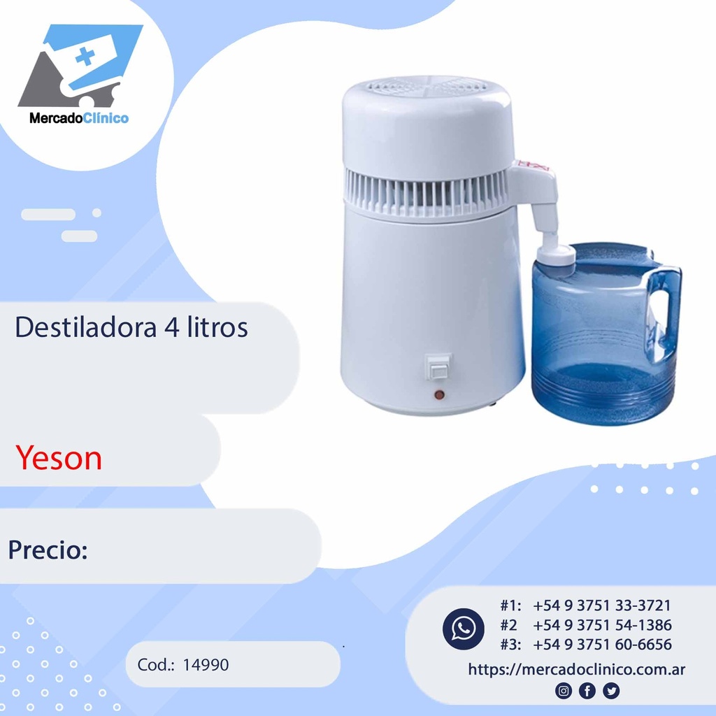 Destiladora / destilador de agua YS-Z500 4 litros - Yeson