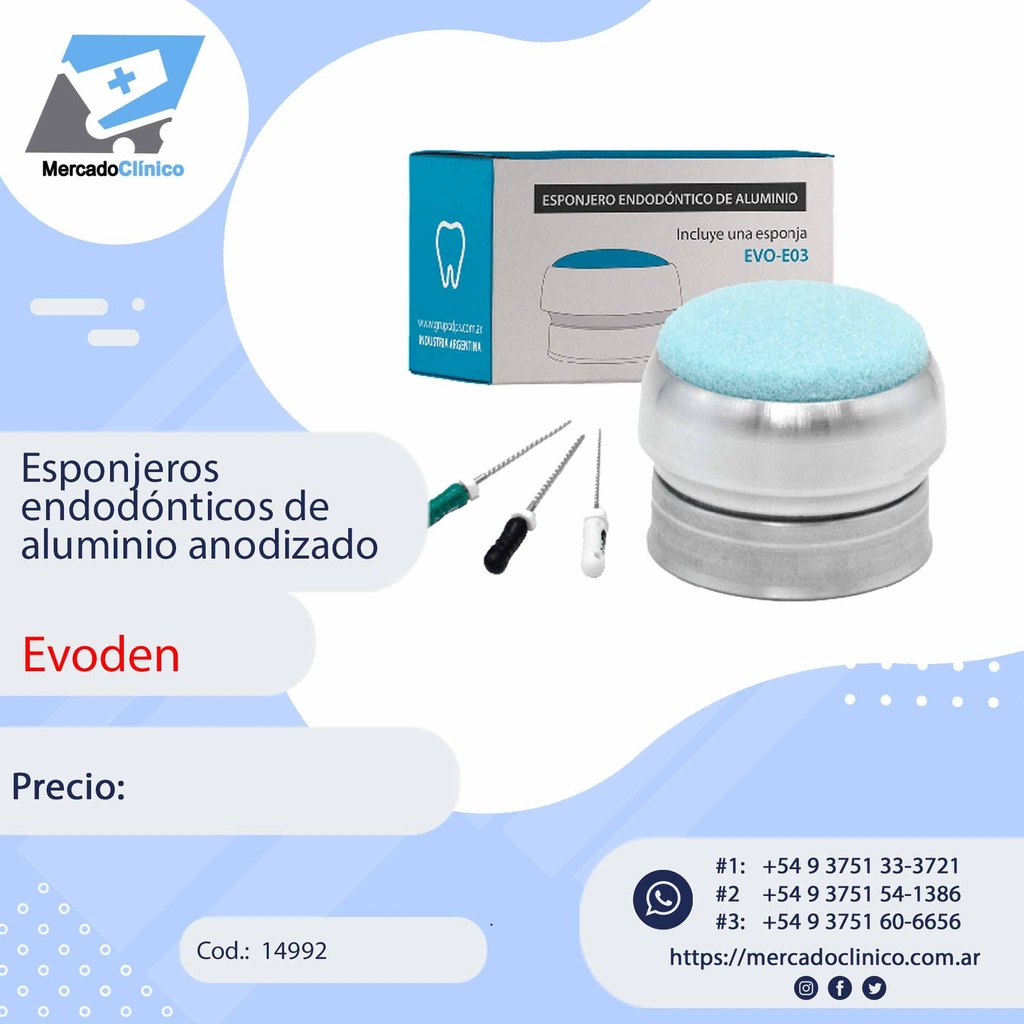Esponjeros  endodónticos de aluminio anodizado - EVODEN