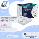 Compresas ESTAMPADAS descartables Premium doble capa, Odonto, bolsa x 50u - EVODEN