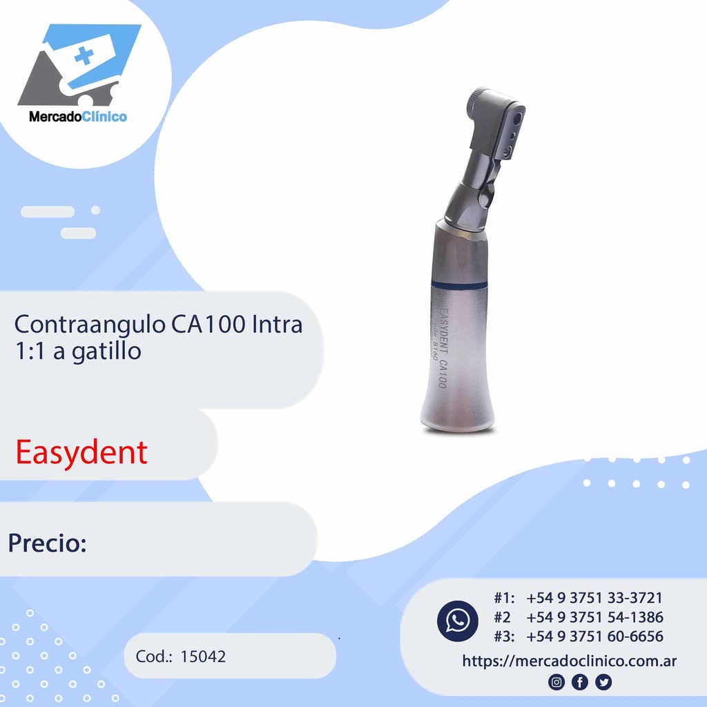 Contraangulo CA100 Intra 1:1 a gatillo - Easydent