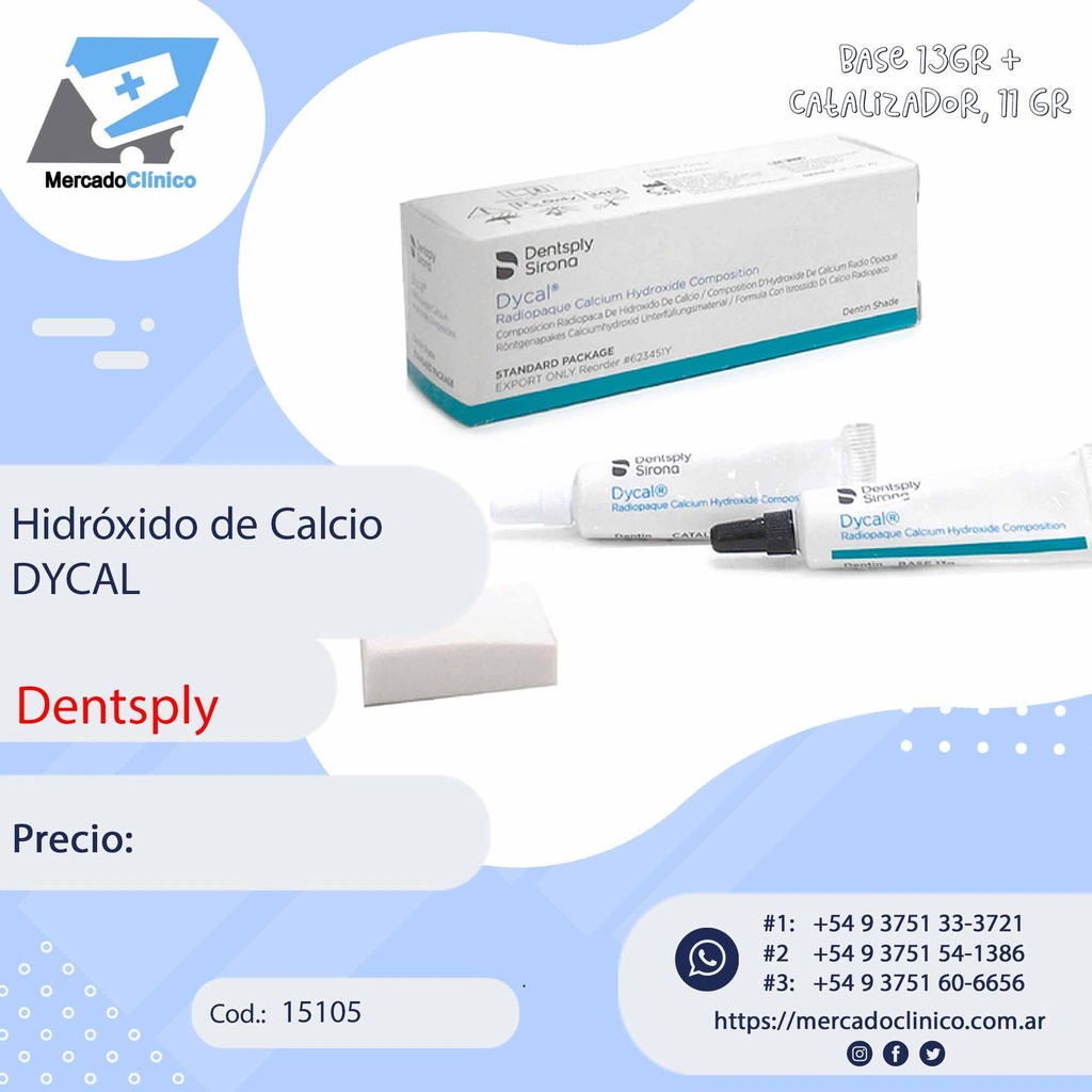 Hidroxido de calcio DYCAL (base13g-catalizador11g) - DENTSPLY SIRONA