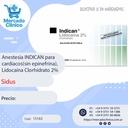 Anestesia INDICAN para cardíacos(sin epin), Lidocaína Clorhidrato 2% - BLISTER X 10 UN - SIDUS