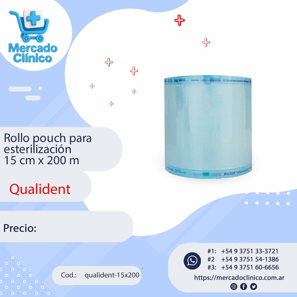 Rollo pouch para  esterilización  15 cm x 200 m - QUALIDENT