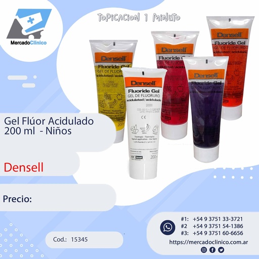 Gel Flúor Acidulado 200 ml  - Niños - DENSELL