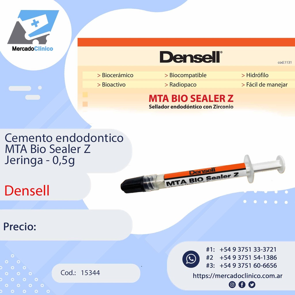 Cemento Endodóntico MTA Bio Selaer Z - 0,5g - Densell