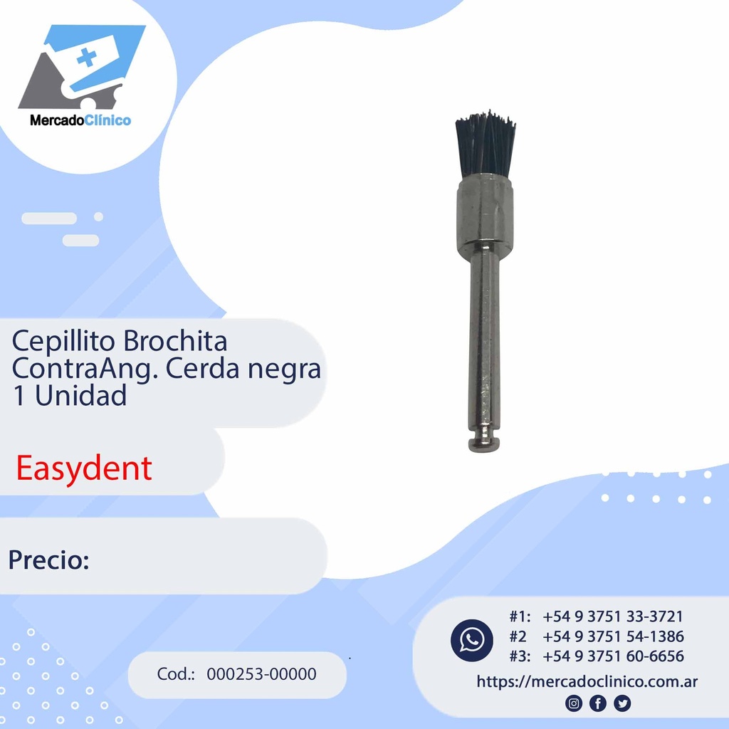 Cepillito Brochita  ContraAng. Cerda negra 1 Unidad - Easydent