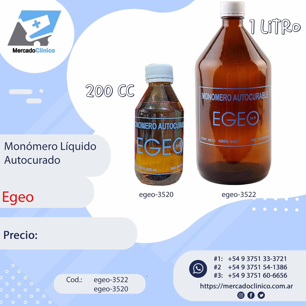 Monómero líquido de Autocurado - EGEO