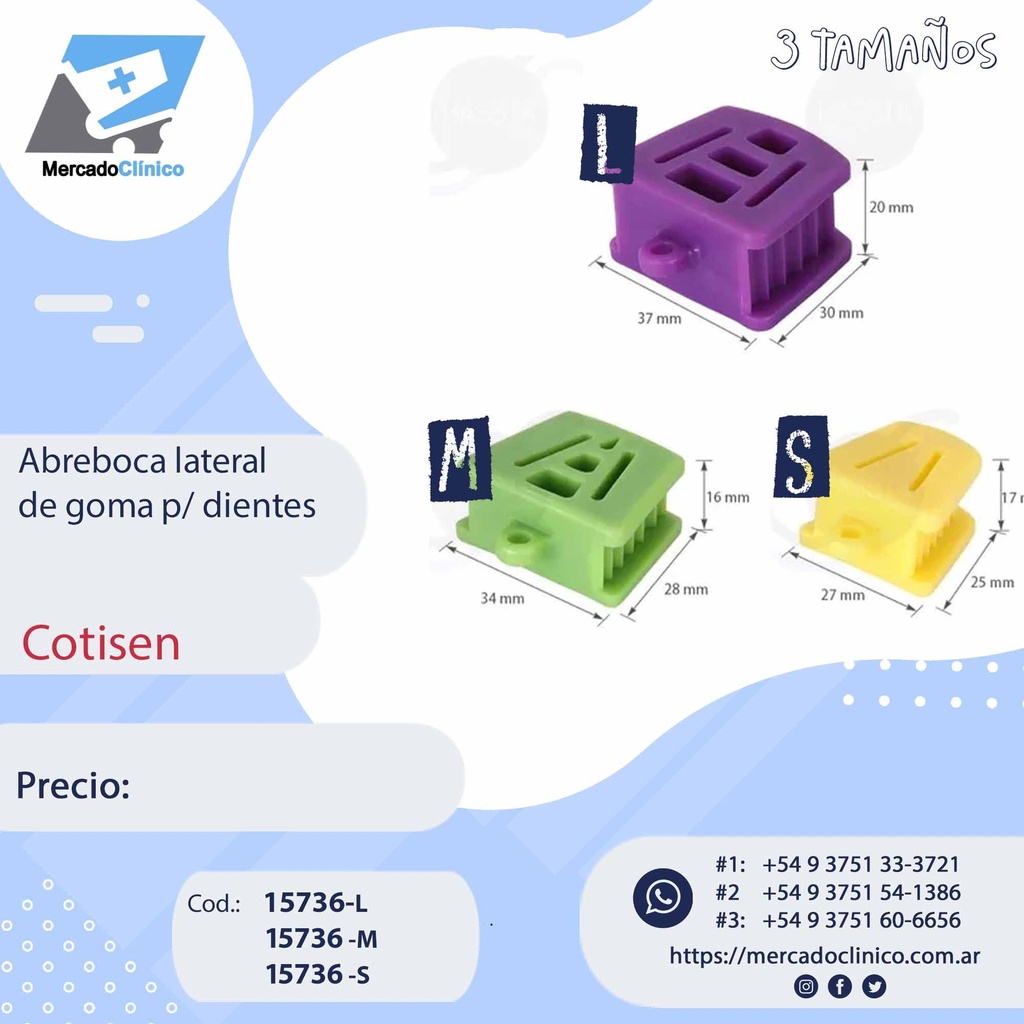 Abreboca lateral de goma p/ dientes - Cotisen