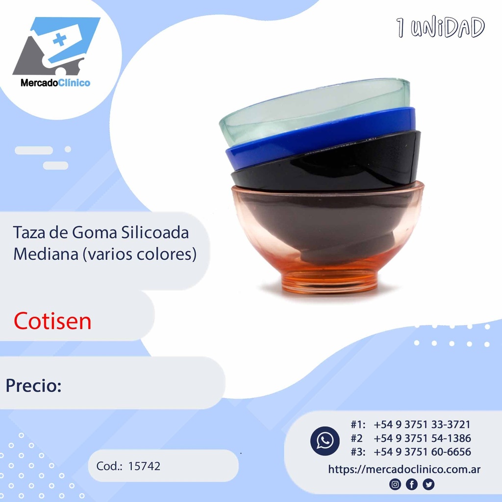Taza de Goma Silicoada Mediana (varios colores)- Cotisen