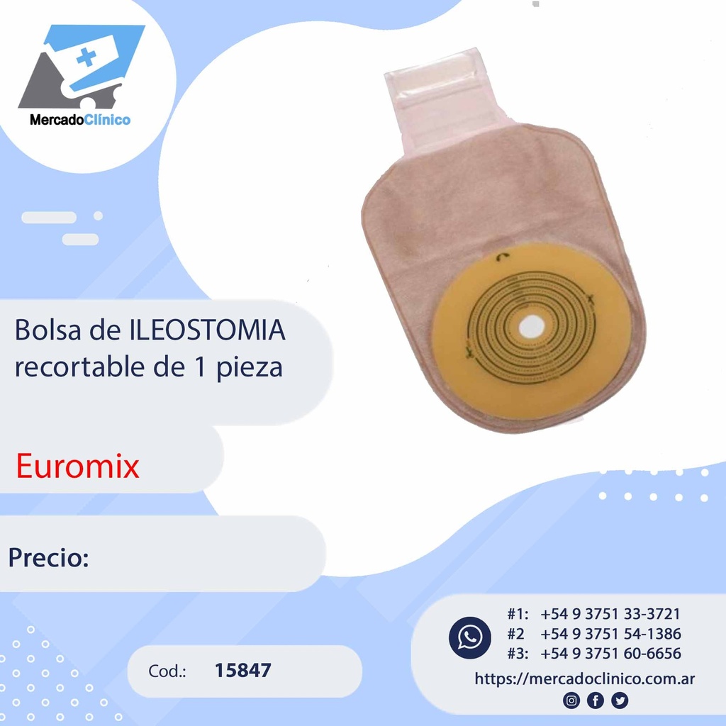 Bolsa de ILESTOMIA  recortable de 1 pieza - EUROMIX