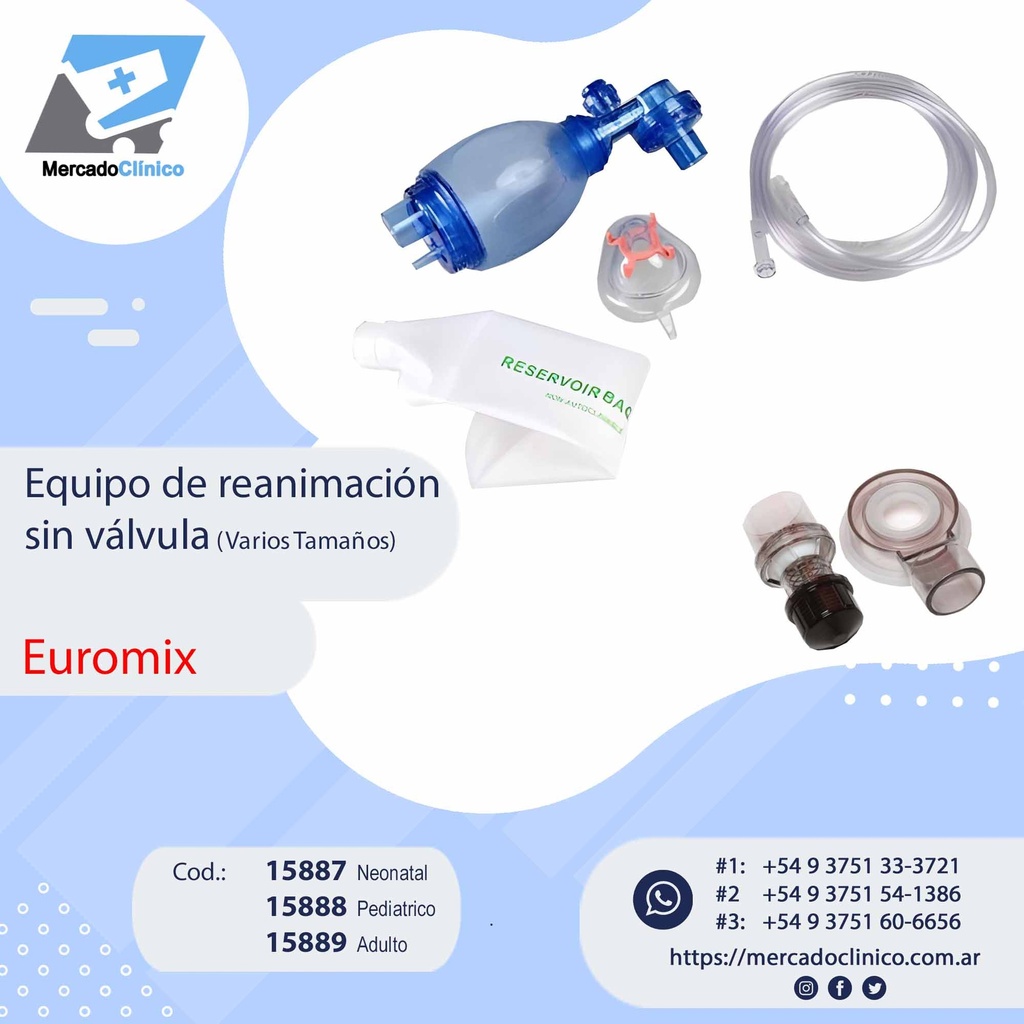 Equipo de reanimación sin válvula - EUROMIX