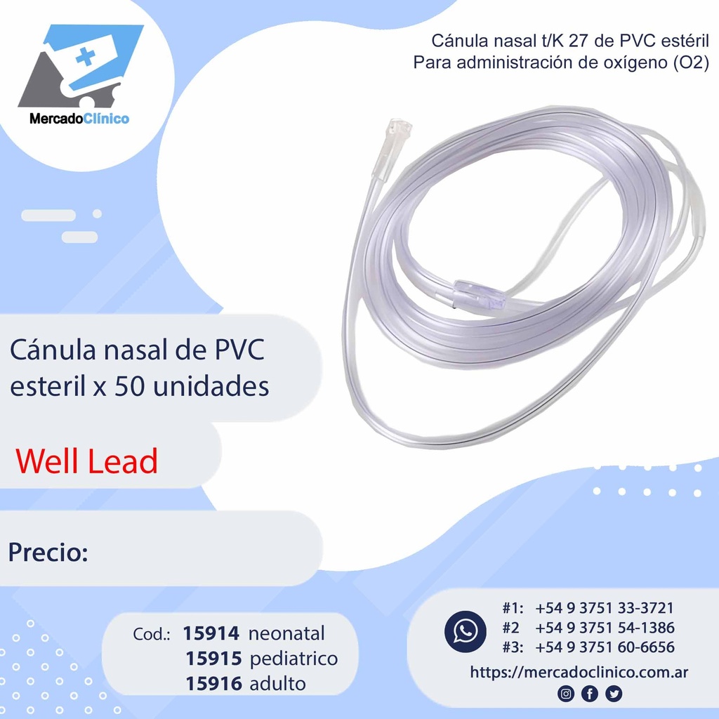 Cánula nasal de PVC estéril - WELL LEAD