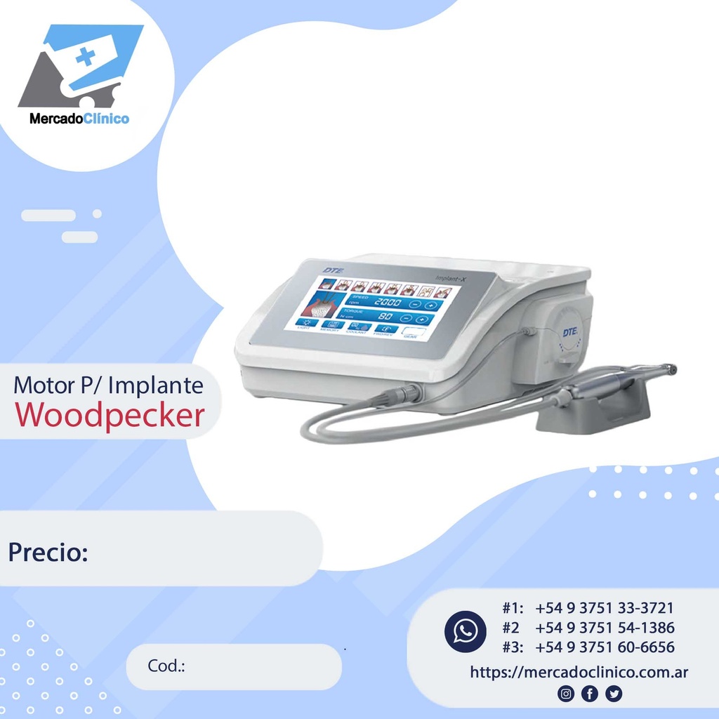 MOTOR - fISIODISPENSER para Implantes - IMPLANTER LED Woodpecker