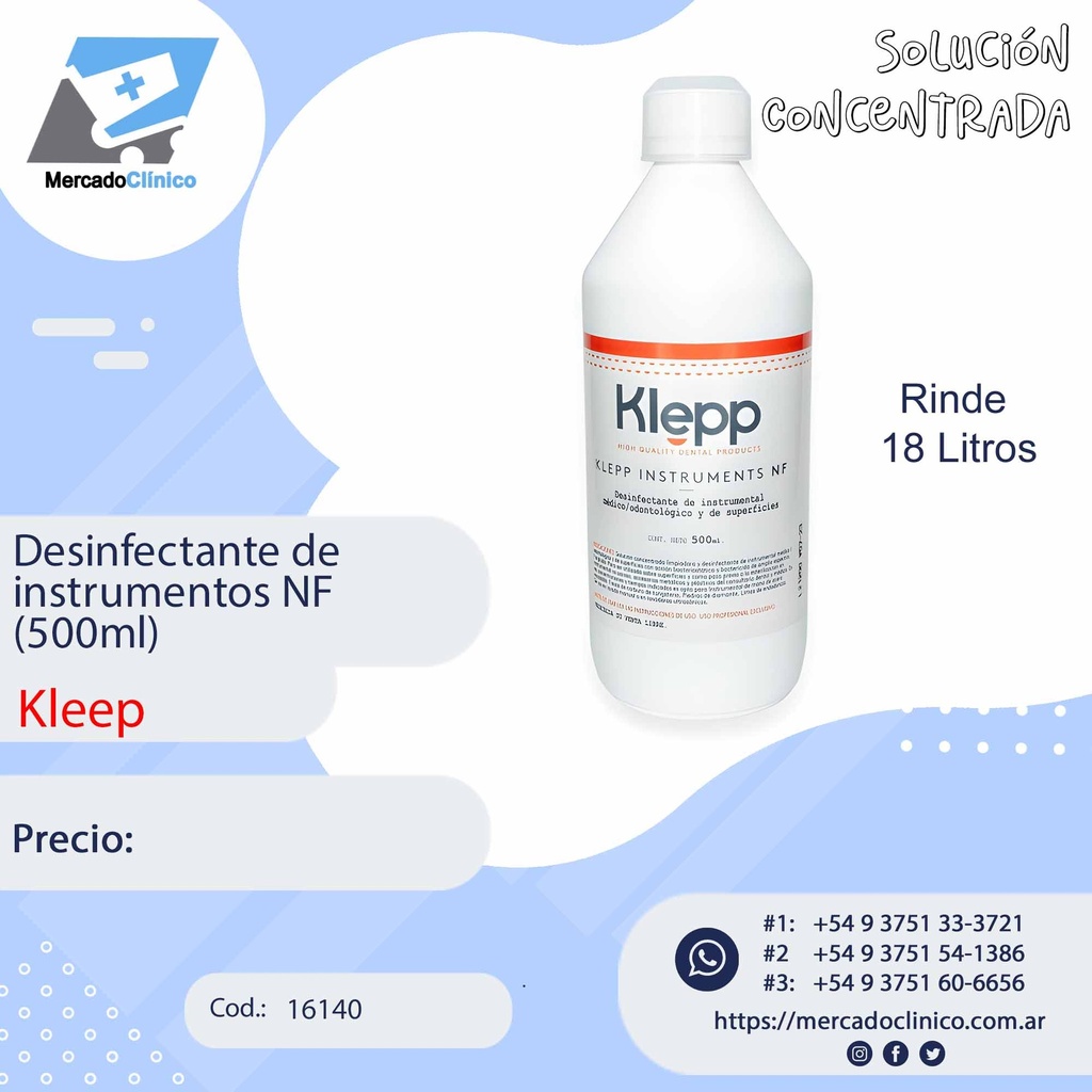 Desinfectante de  instrumentos NF  (500ml) - KLEPP