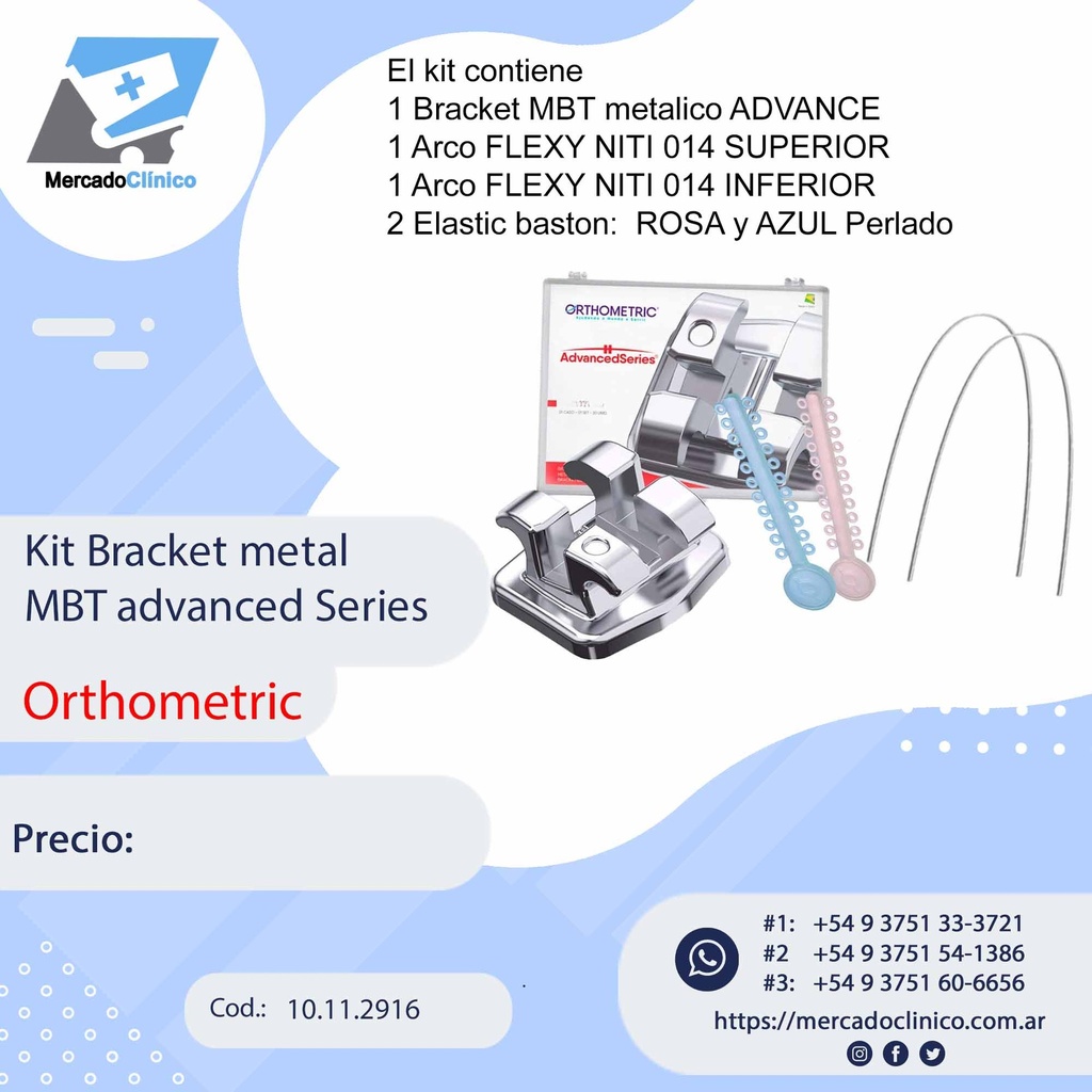 Kit Bracket metal MBT advancedSeries - ORTHOMETRIC