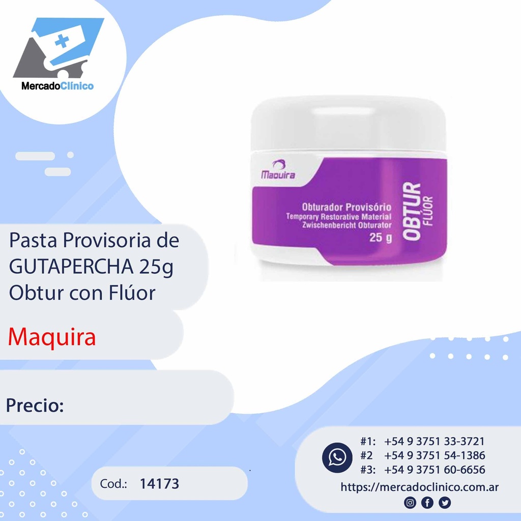 Pasta Provisoria de GUTAPERCHA 25g Obtur Normal - MAQUIRA