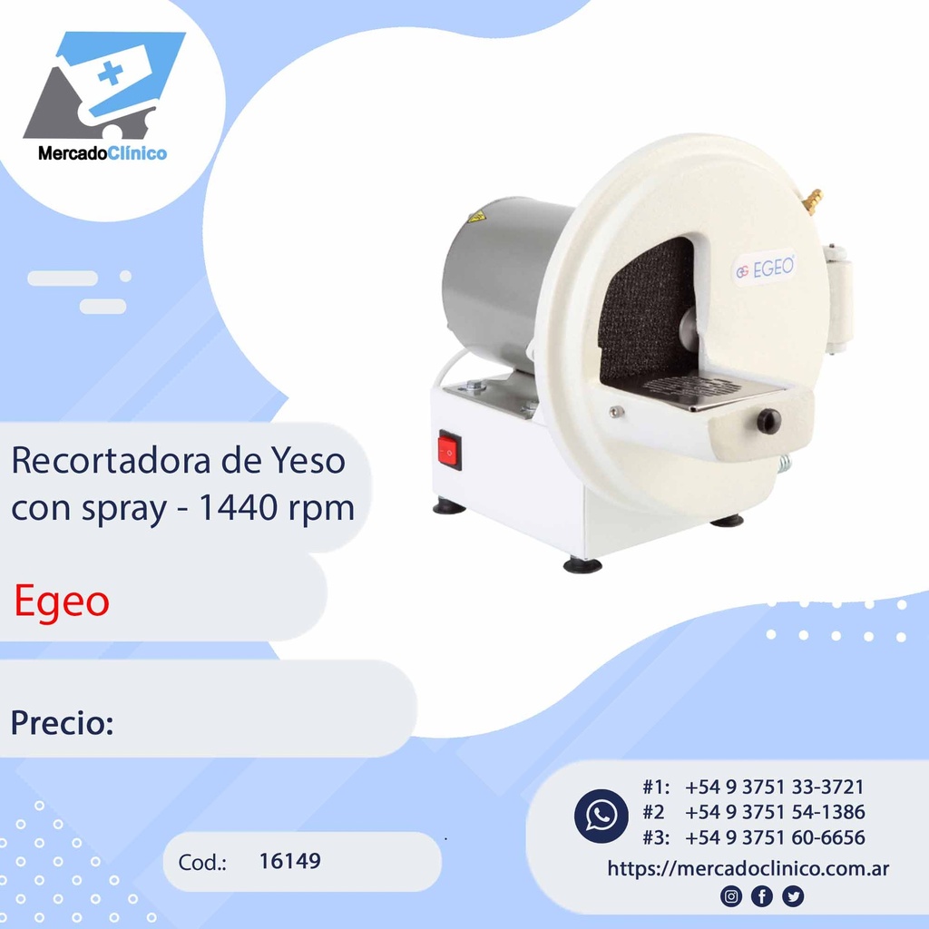 Recortadora de Yeso con spray - 1440 rpm - Egeo