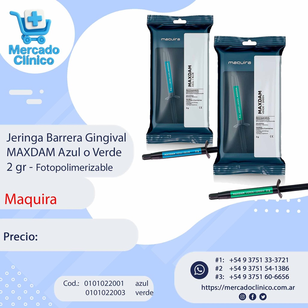 Jeringa Barrera Gingival  MAXDAM - 2 gr Fotopolimerizable - MAQUIRA
