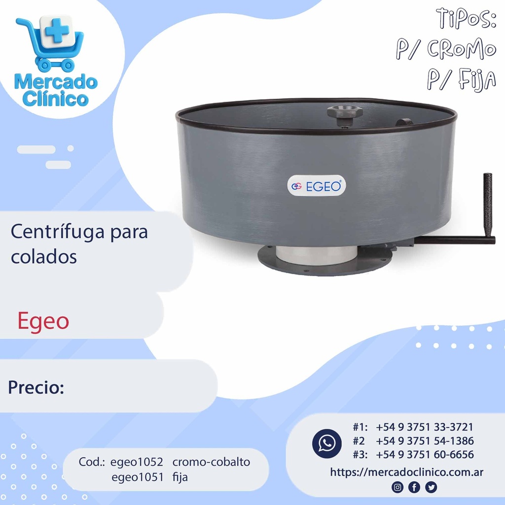 Centrífuga para colados - CROMO-COBALTO- EGEO