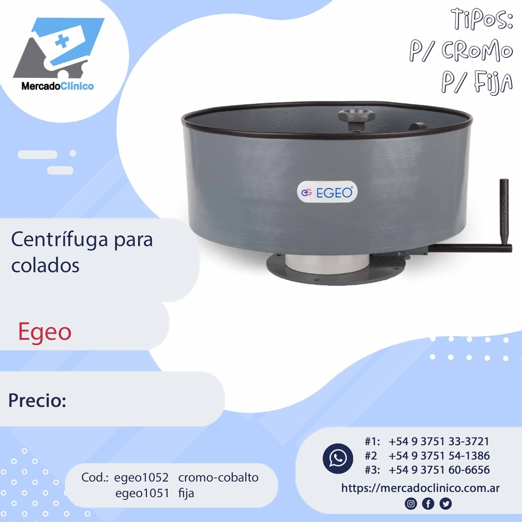 Centrífuga para colados - para prótesis fija- EGEO