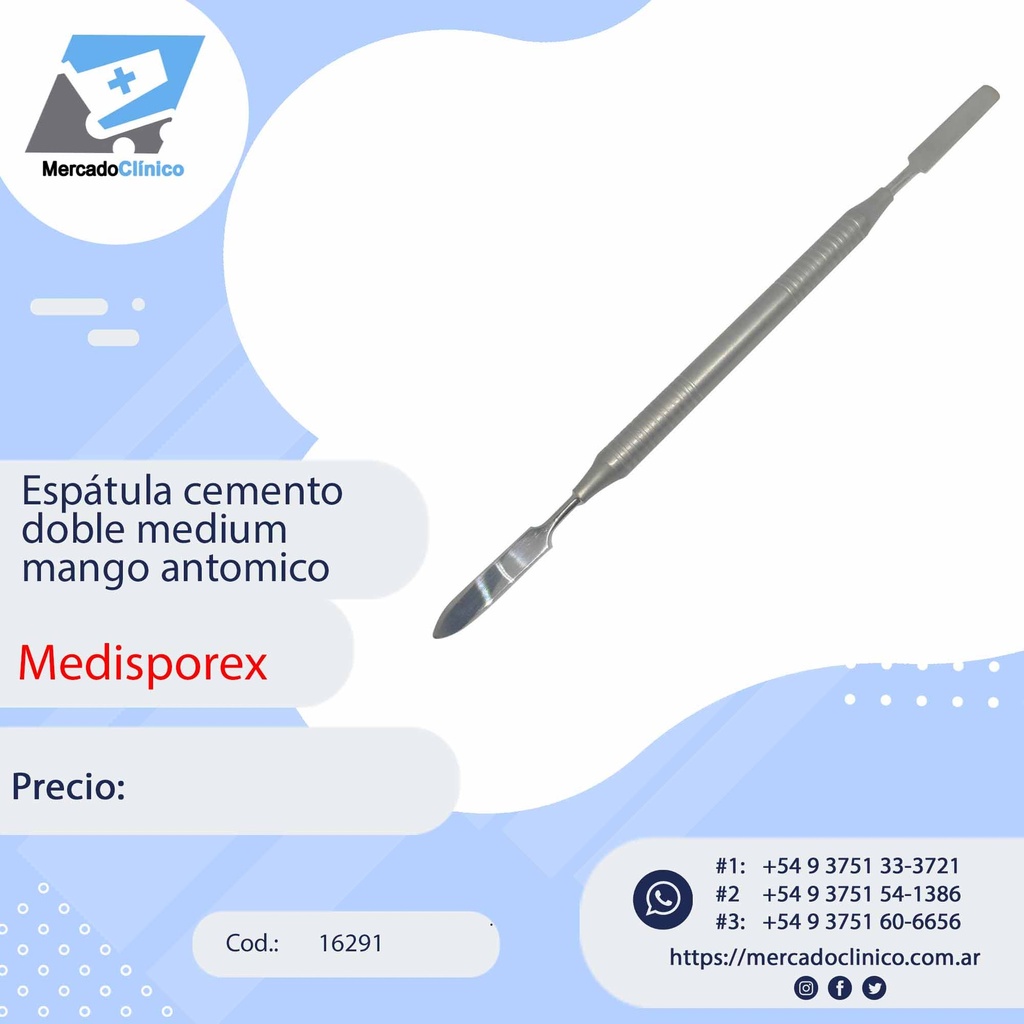 Espátula p/ cemento doble médium mango anatómico - Medisporex