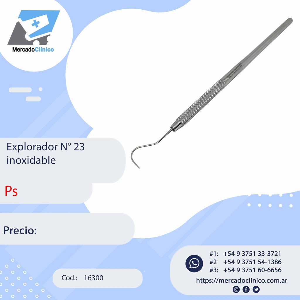 Explorador N° 23 inoxidable - PS