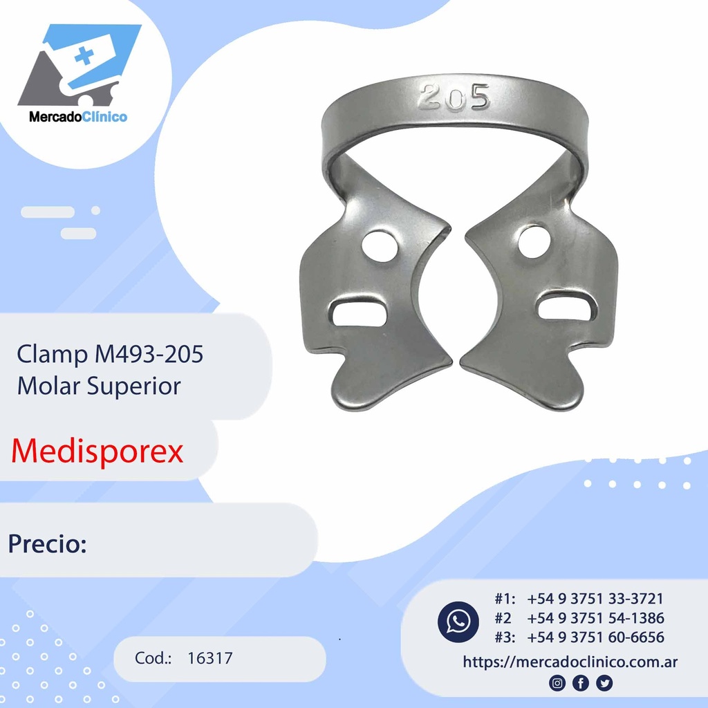 Clamp M493-205 Molar Superior - Medisporex