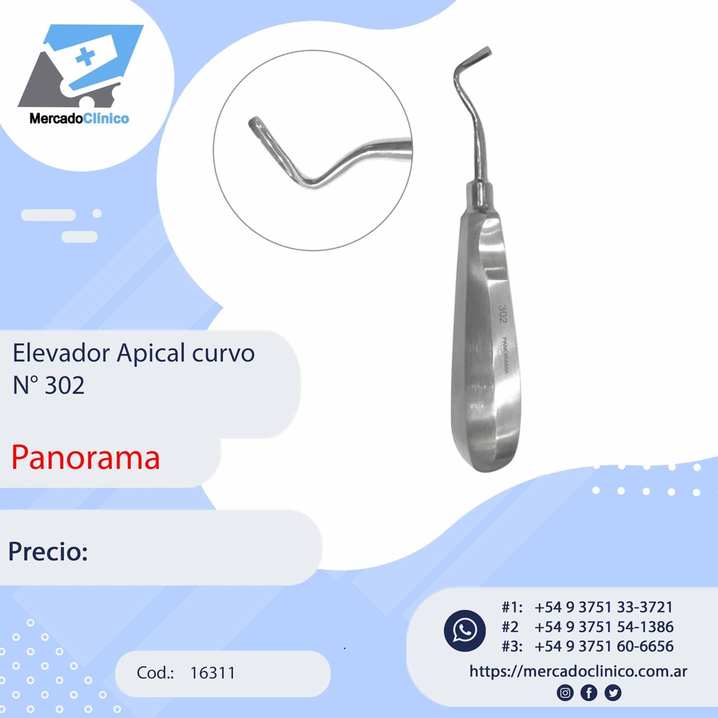 Elevador Apical curvo N° 302 - Panorama