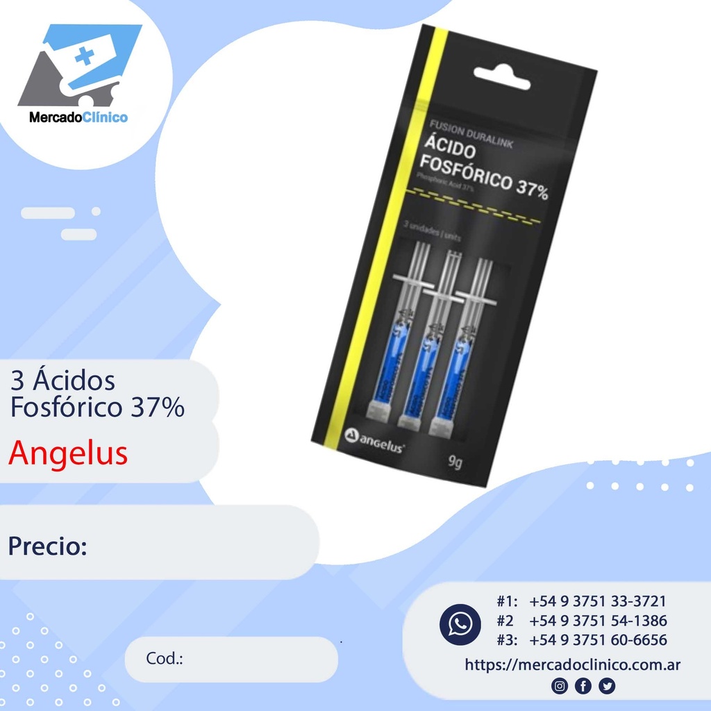 Ácido Fosfórico 37% - c/3 Unidades - Angelus - 513035