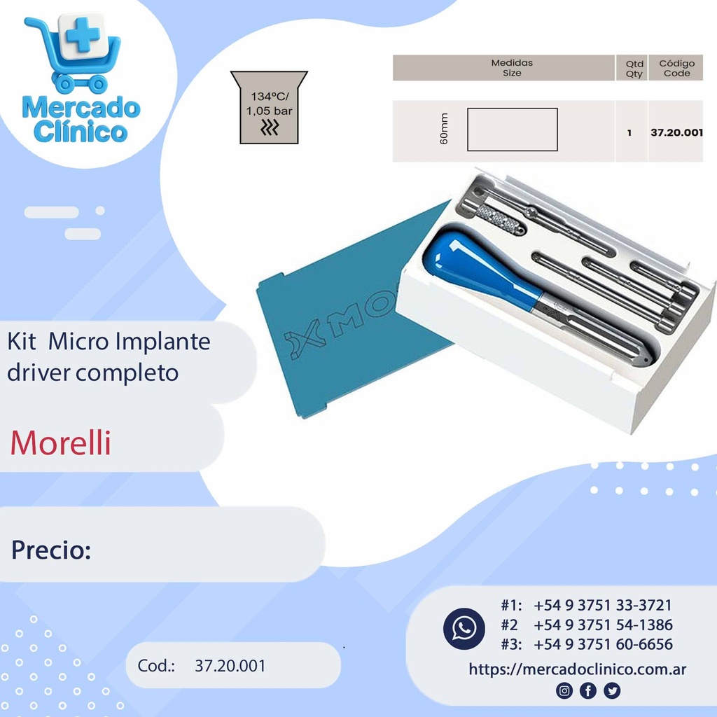 Kit driver de Herramientas para Microimplantes - Morelli