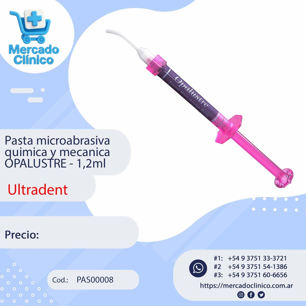Pasta microabrasiva química y mecánica OPALUSTRE - 1,2ml - Ultradent