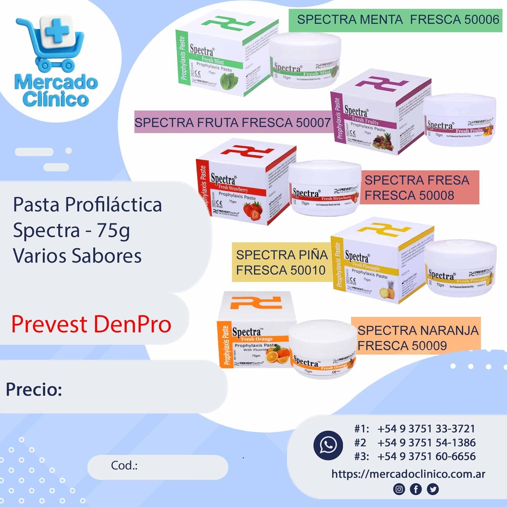 Pasta Profiláctica  Spectra - 75g  Varios Sabores - PREVEST