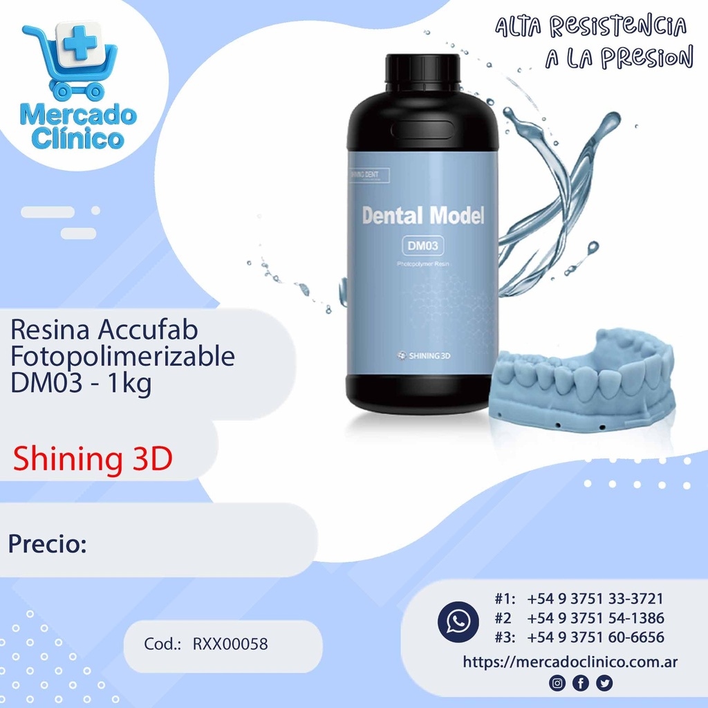 Resina Accufab Fotopolimerizable  DM03 - 1kg - Shining 3D