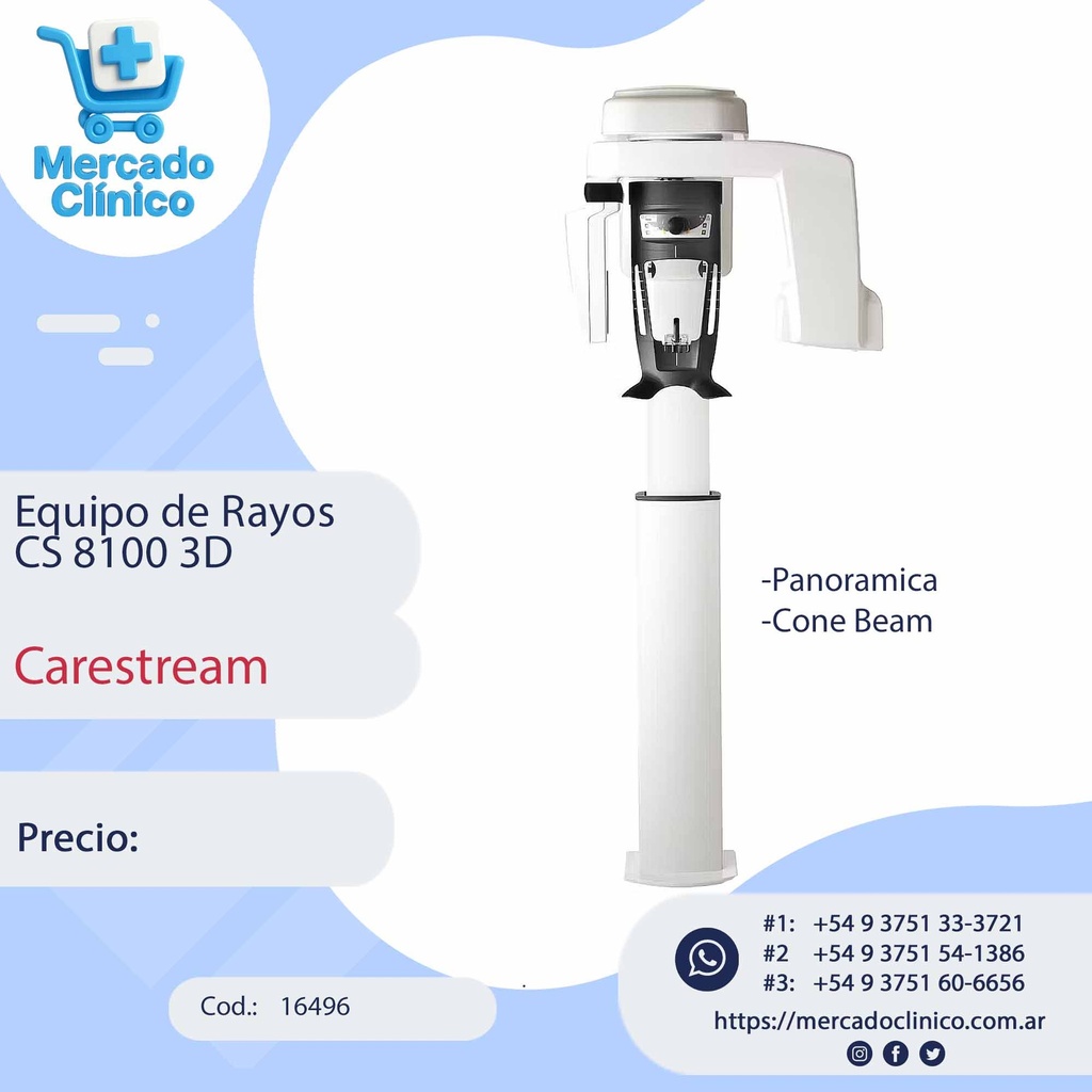 Equipo de rayos CS 8100 SC 3D - PANO / TOMO - CARESTREAM
