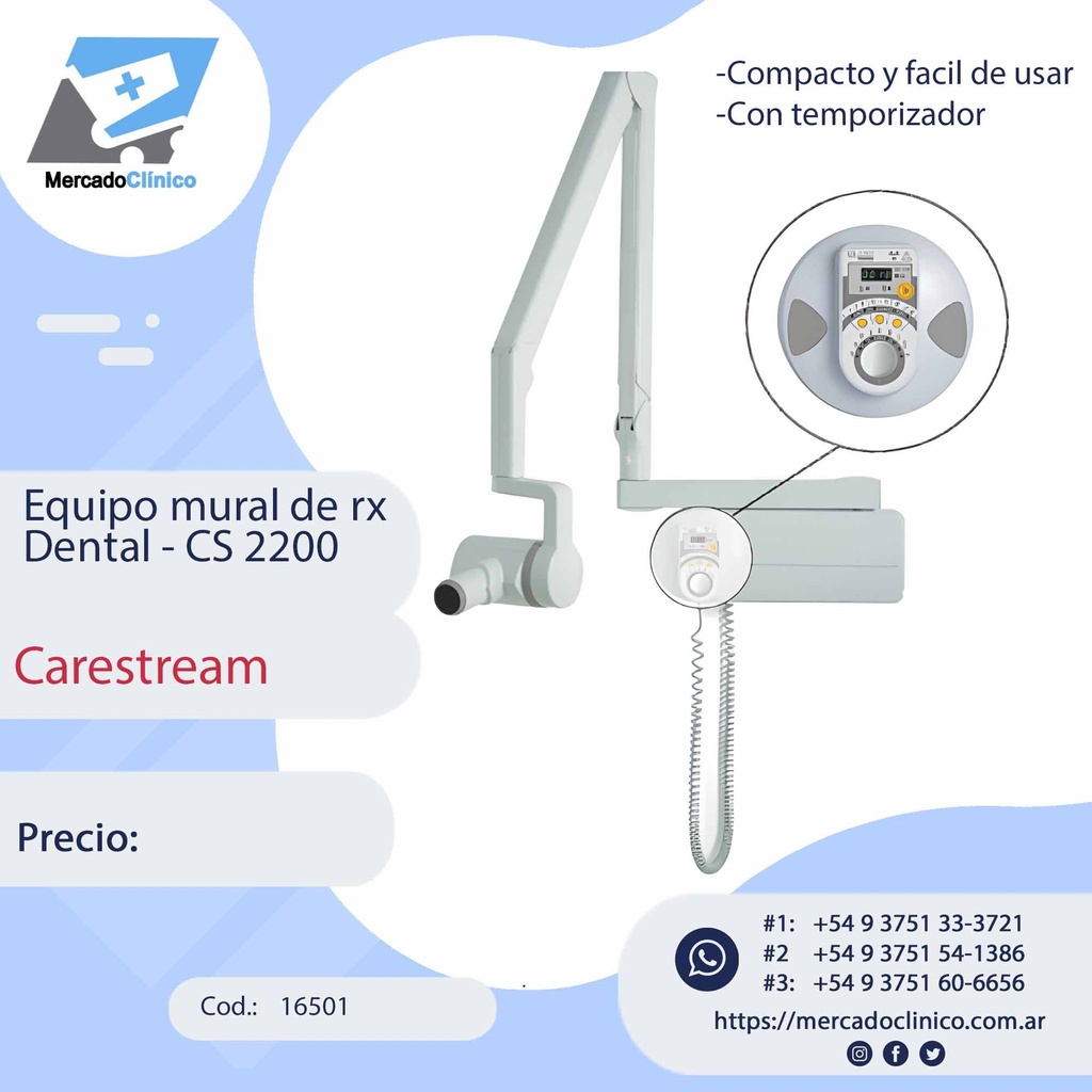 Equipo mural de rx Dental - CS 2200 - CARESTREAM