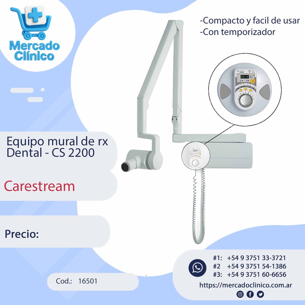 Equipo mural de rx Dental - CS 2200 - CARESTREAM