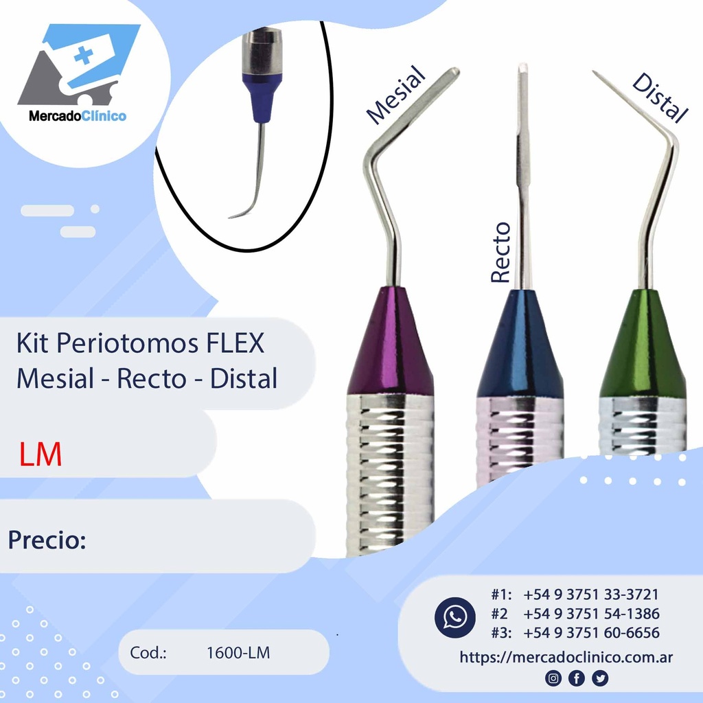 Kit Periotomos FLEX - Mesial / Recto / Distal - LM
