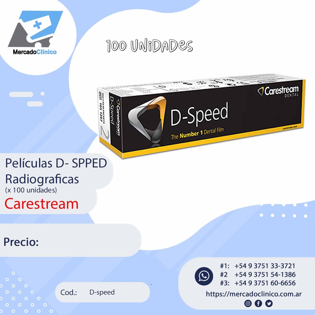 Películas Radiografías D speed - Carestream