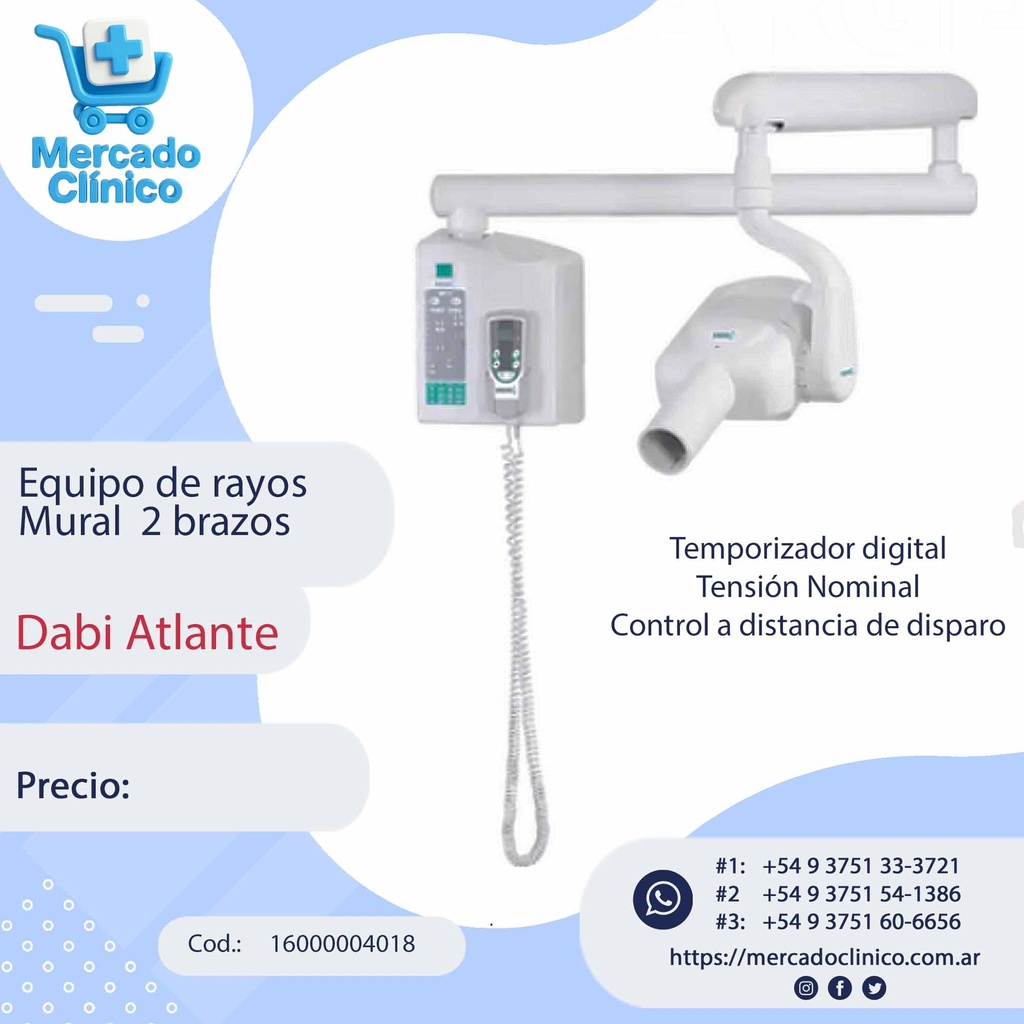 Equipo de rayos Mural  2 brazos - Dabi Atlante