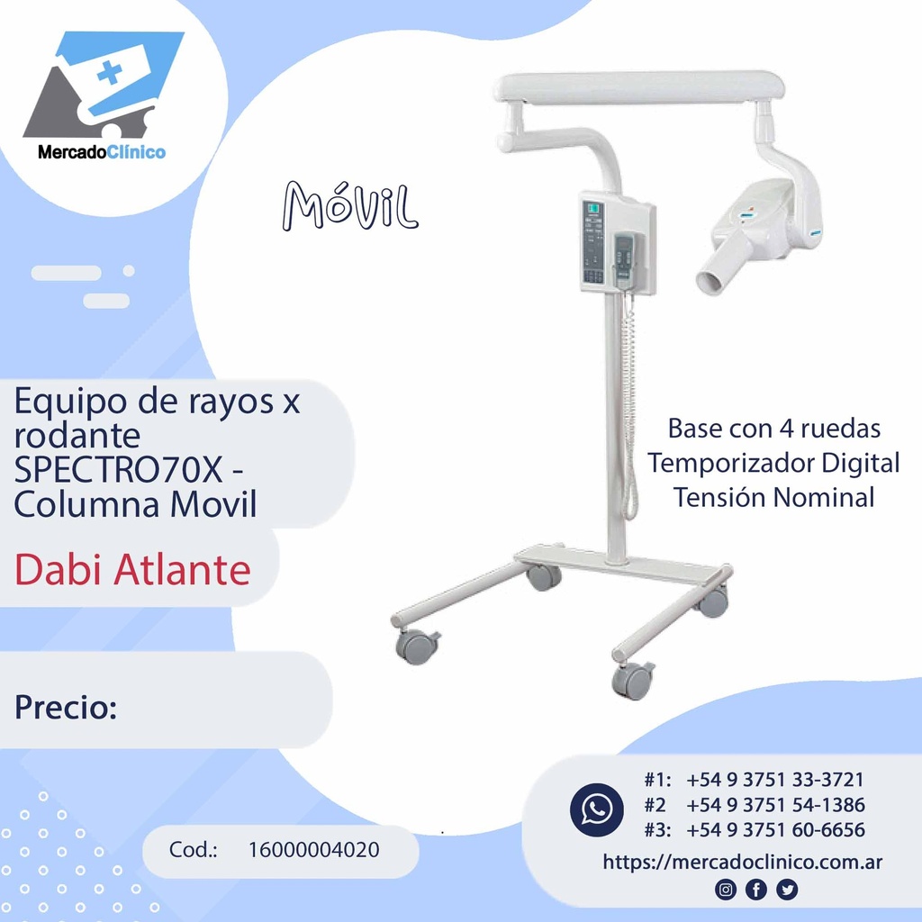 Equipo de rayos x rodante SPECTRO70X - Columna Móvil - Dabi Atlante