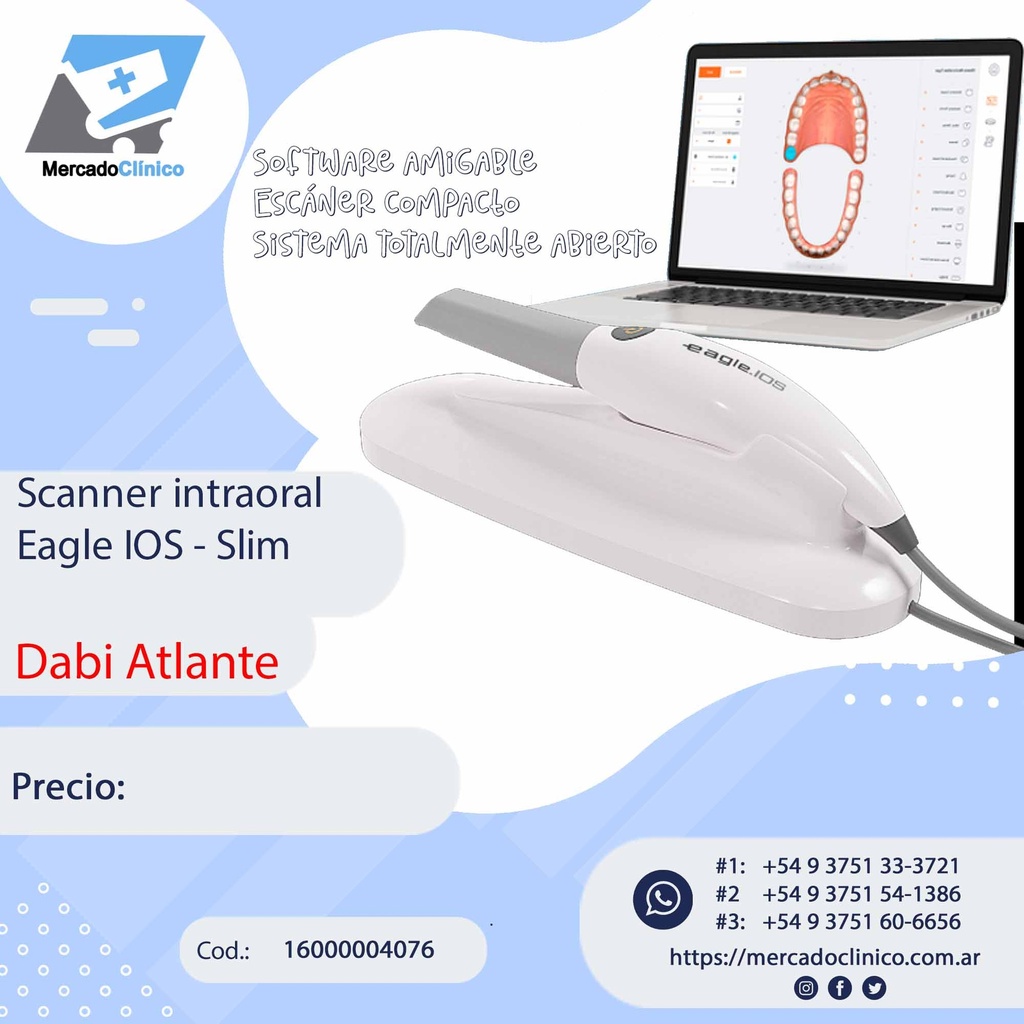 Escaner / Scanner intraoral Eagle IOS - Slim - Dabi Atlante
